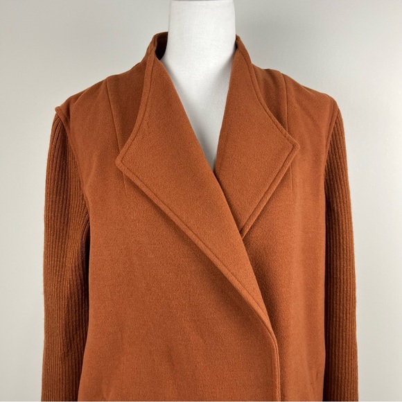 Kenneth Cole New York Rust Sweater Car Coat Sz XL Slit Pockets Snap Closure - Picture 2 of 15